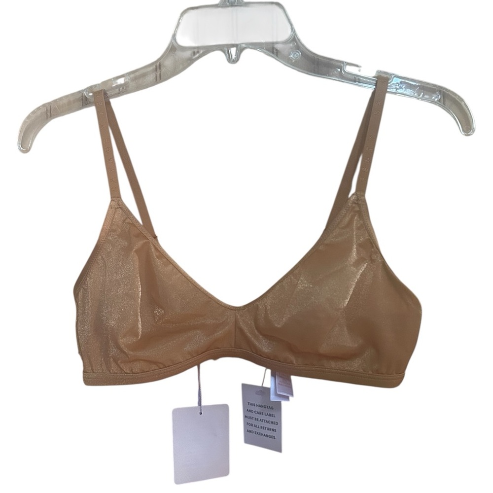 Savage X Fenty Gold Shimmer Wireless Tan Bralette size M
